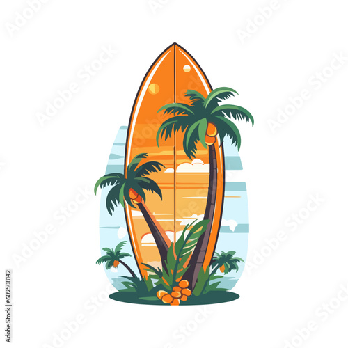 surfing on the beach surfboard vector  summer activity beach
