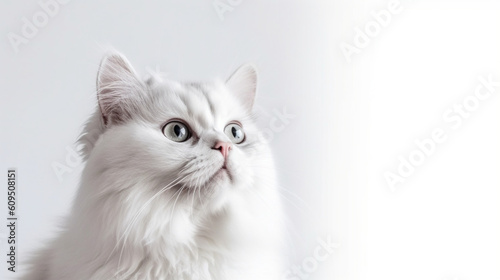 Adorable cat on a white background in different poses. Cat for advertisement. Kitten with white background. Bottomless cat. AI generated image. © Moon Project