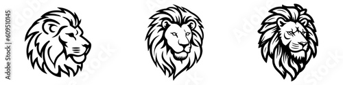 Lion logo set - vector illustration  emblem design on white background.