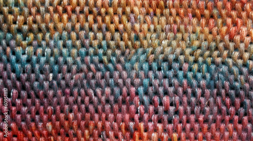 Multicolor tweed fabric. Highly defined tweed texture. AI generated image.