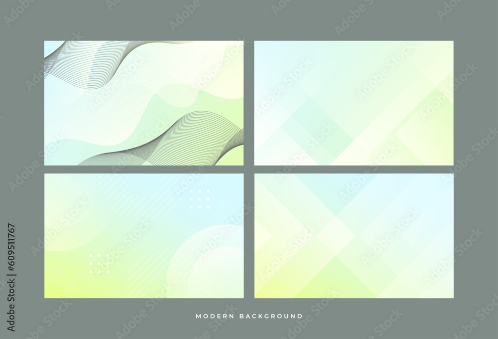 Modern background, geometric style, gradation, concept abstract, Memphis style,trendy, 4 set collection 
