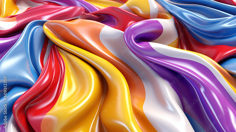 Multicolor latex fabric. Highly defined latex texture. AI generated imagen. Latex fabric with