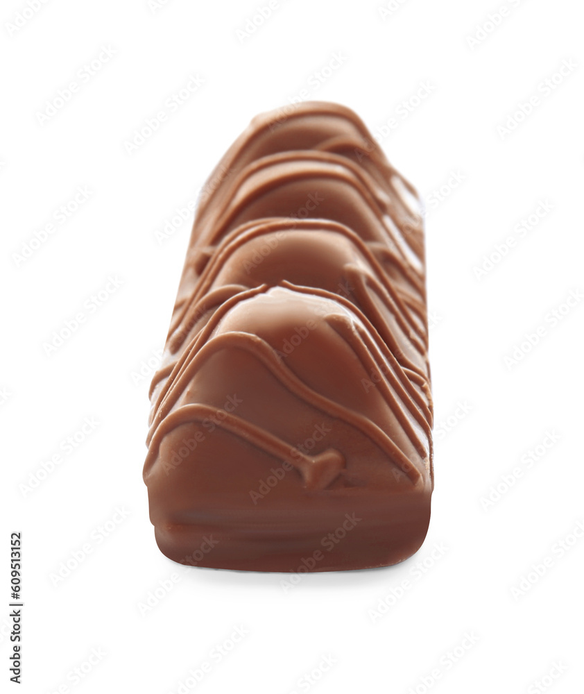 One tasty chocolate bar isolated on white One tasty chocolate bar isolated on white