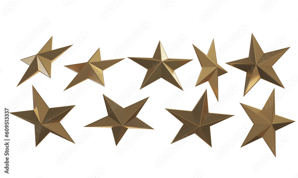Fototapeta premium set golden stars on white background