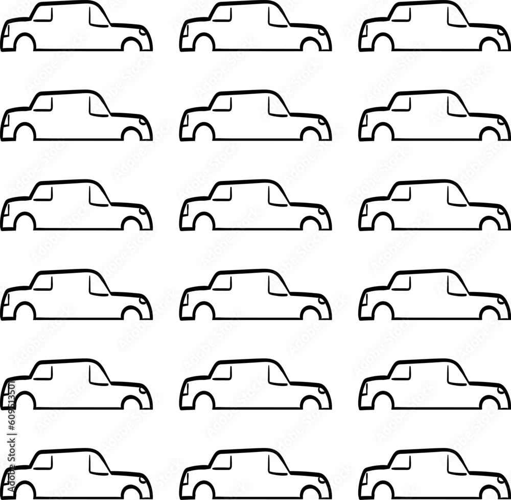 set of cars icons without wheels