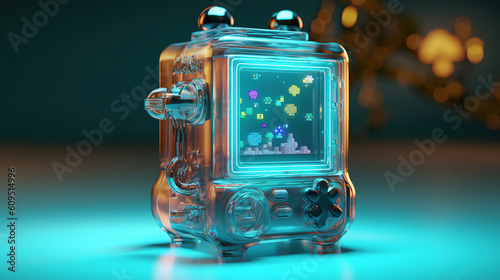 Transparent technology cute and funny retro game boy