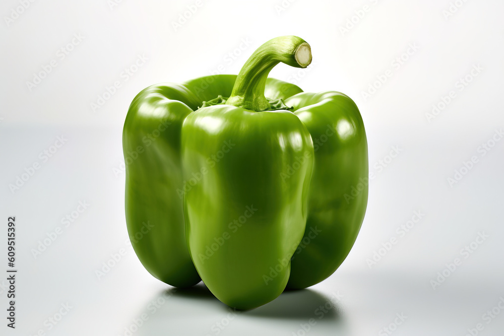 green bell pepper on white background generative ai green bell pepper on white background generative ai