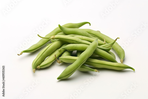 green beans isolated on white background generative ai
