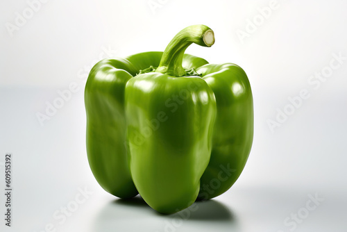 green bell pepper on white background generative ai