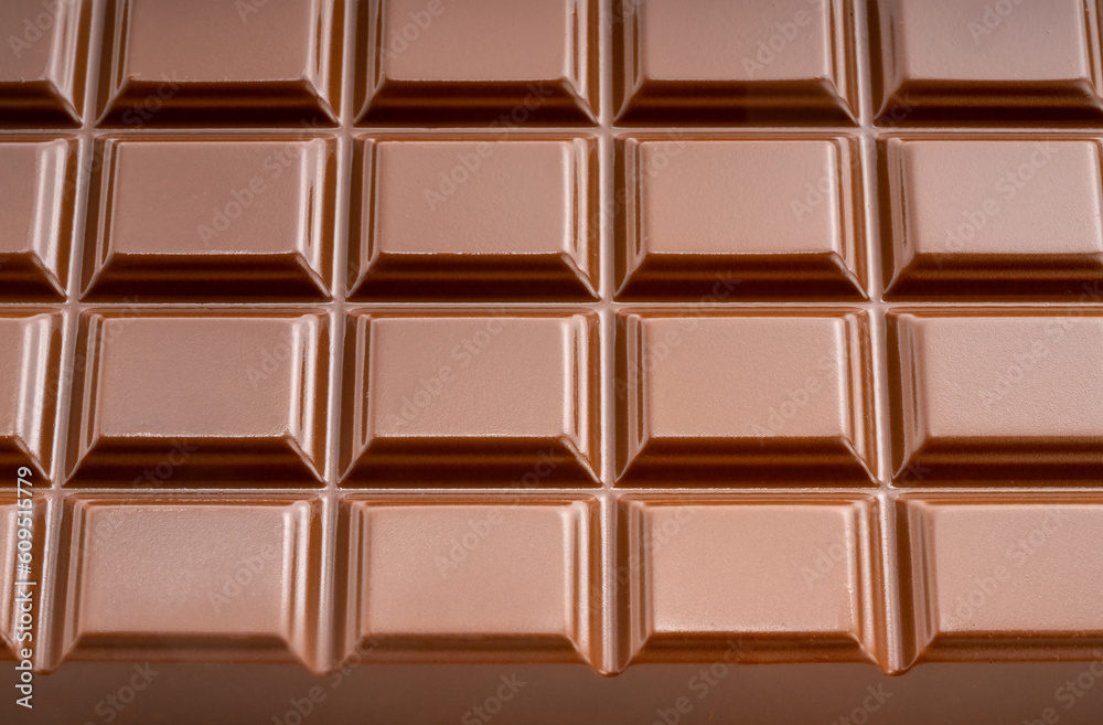 Close up view Chocolate bar texture on white background, Chocolate bar pattern texture.