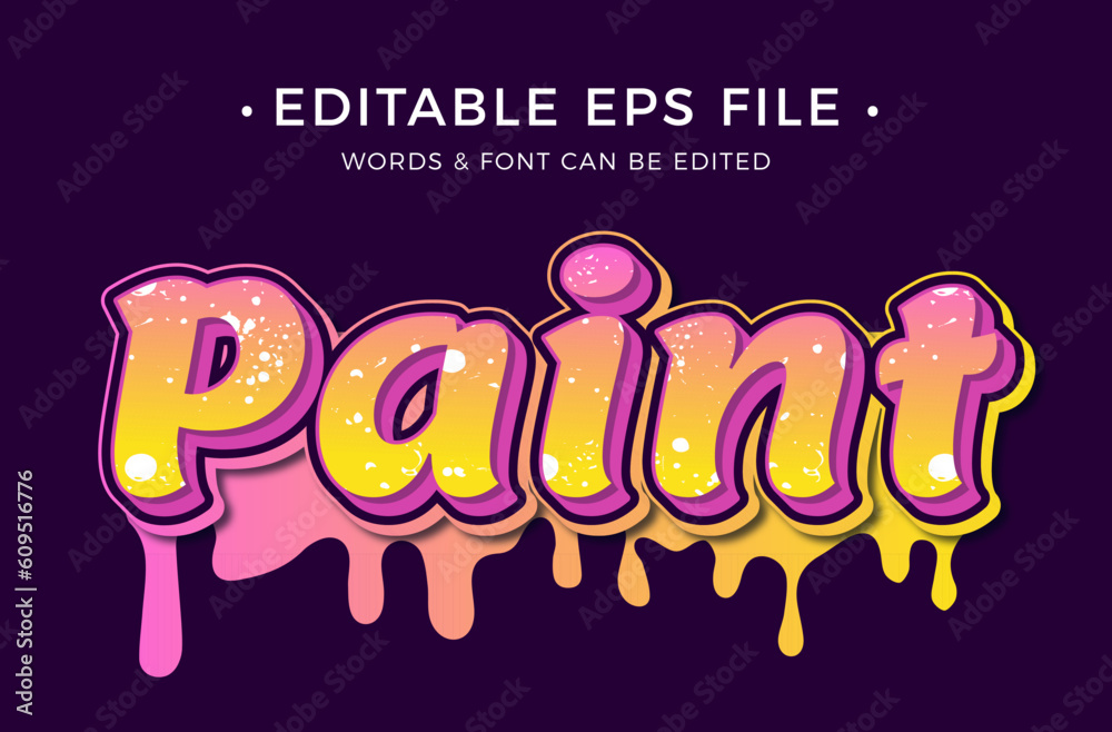 Paint editable vector text effect