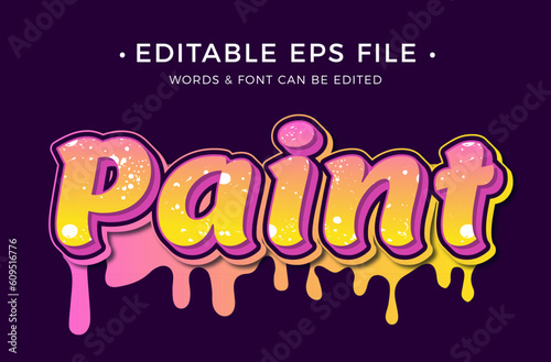 Paint editable vector text effect