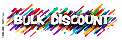 Discount sign over colorful brush strokes background.