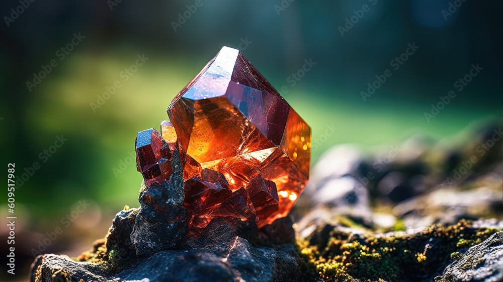 Kornerupine crystal. Raw mineral geode. Generative AI