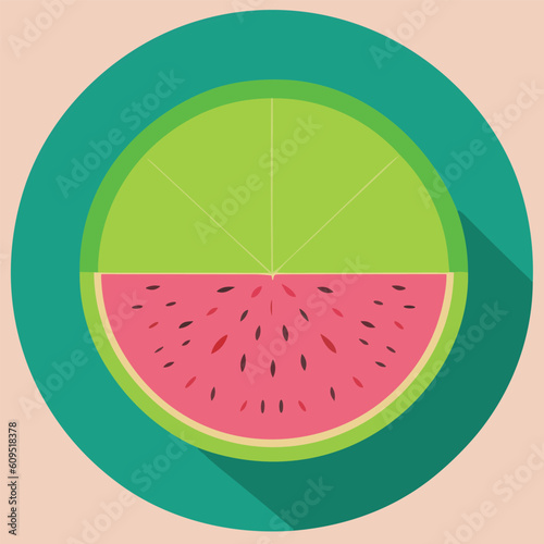 Vector illustration of fresh and juicy watermelon