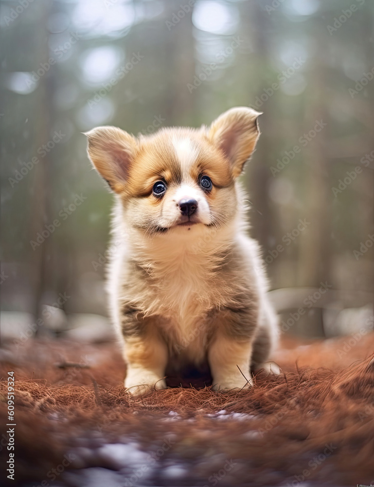 Adorable baby corgi, puppy, dog, fluffy, animal, pet, wall art, nursery art. Generative AI Adorable baby corgi, puppy, dog, fluffy, animal, pet, wall art, nursery art. Generative AI
