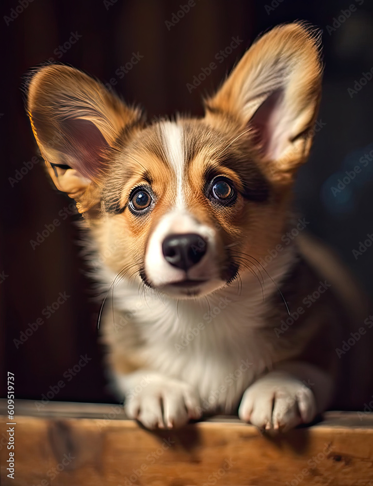 Adorable baby corgi, puppy, dog, fluffy, animal, pet, wall art, nursery art. Generative AI Adorable baby corgi, puppy, dog, fluffy, animal, pet, wall art, nursery art. Generative AI