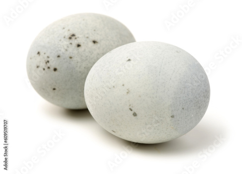 preserved duck eggs on white background 