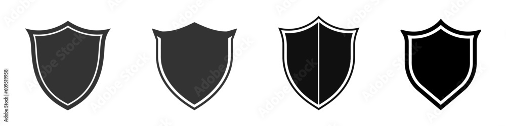 Vector Shield icon. Heraldic shields, security black labels. Vector Shield icon. Heraldic shields, security black labels.