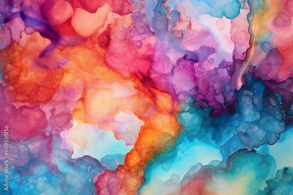 Abstract watercolor surreal pattern background or backdrop. AI generated, human enhanced.