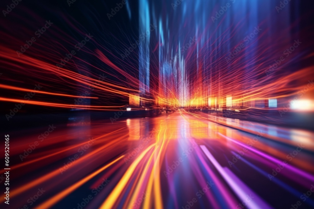 Blurred Light Trails and Dazzling Color Streaks Merge in Captivating Harmony background. AI generated, human enhanced Blurred Light Trails and Dazzling Color Streaks Merge in Captivating Harmony background. AI generated, human enhanced