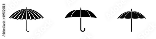 Umbrella icon set. Parasol symbol. Weather sign. Vector illustration