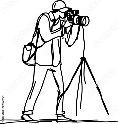 Photographer sketch drawing