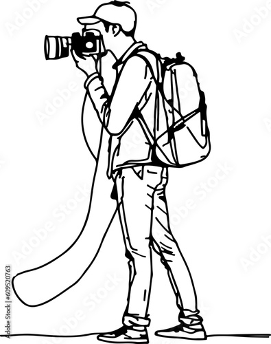 Photographer sketch drawing