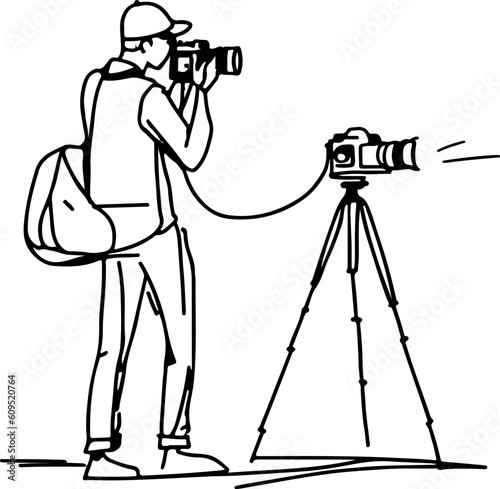 Photographer sketch drawing