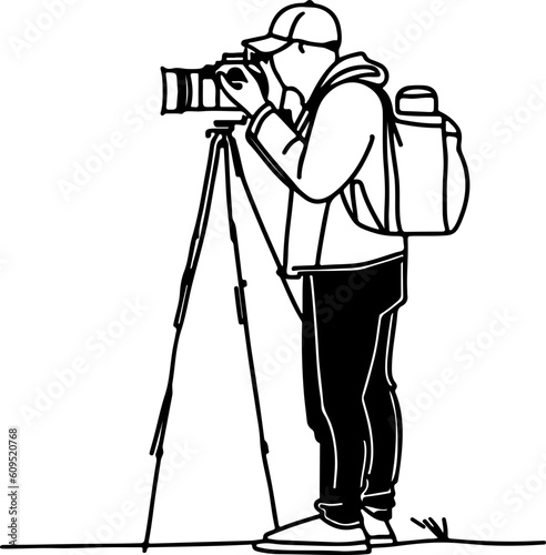 Photographer sketch drawing
