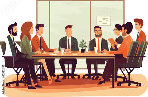 Impressive office manager meeting with colleagues