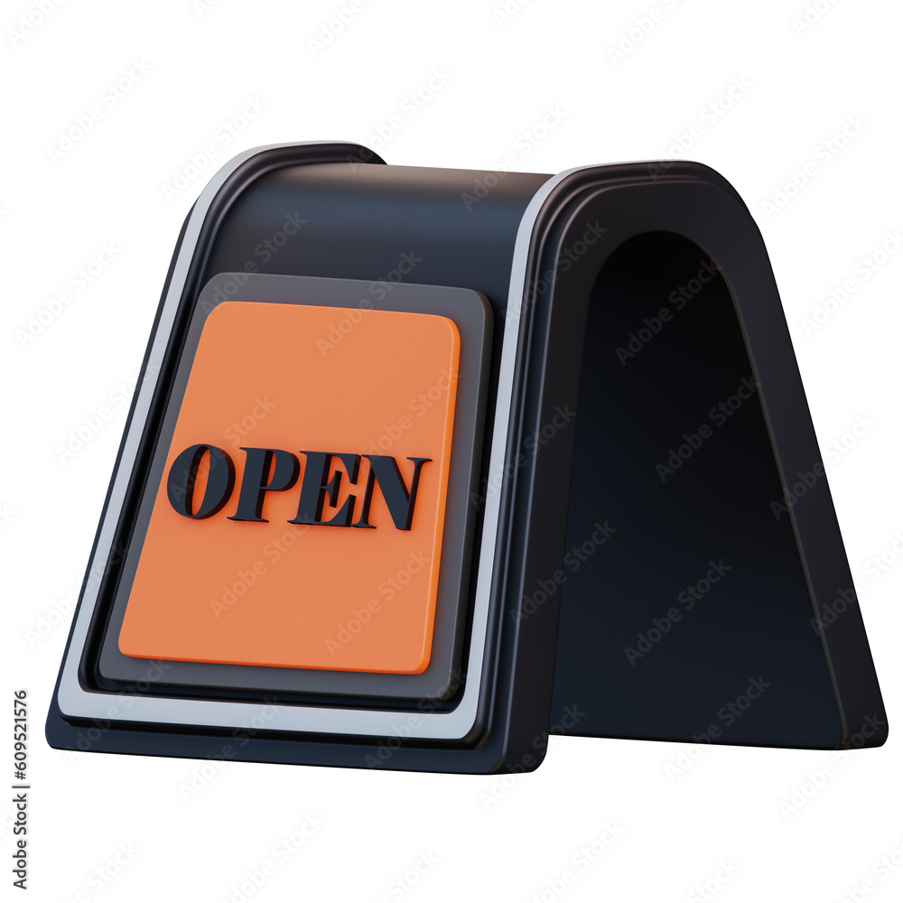3D Illustration Open Sign 3D Illustration Open Sign