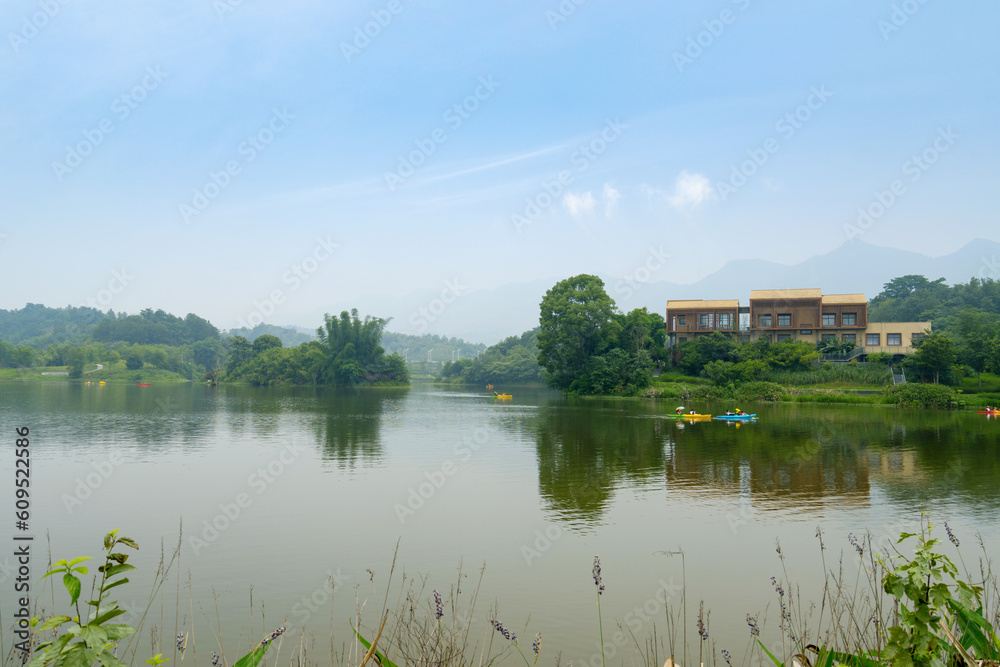 Mingyue Lake Wetland Park in Chongqing, China Mingyue Lake Wetland Park in Chongqing, China