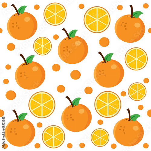 Orange slices patten design seamless pattern white background