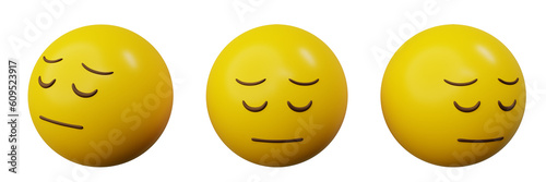 3d emoticon disappointed face cartoon emoji or smiley yellow ball