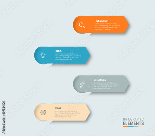 Business infographic template design icons 4 options or steps © fitri