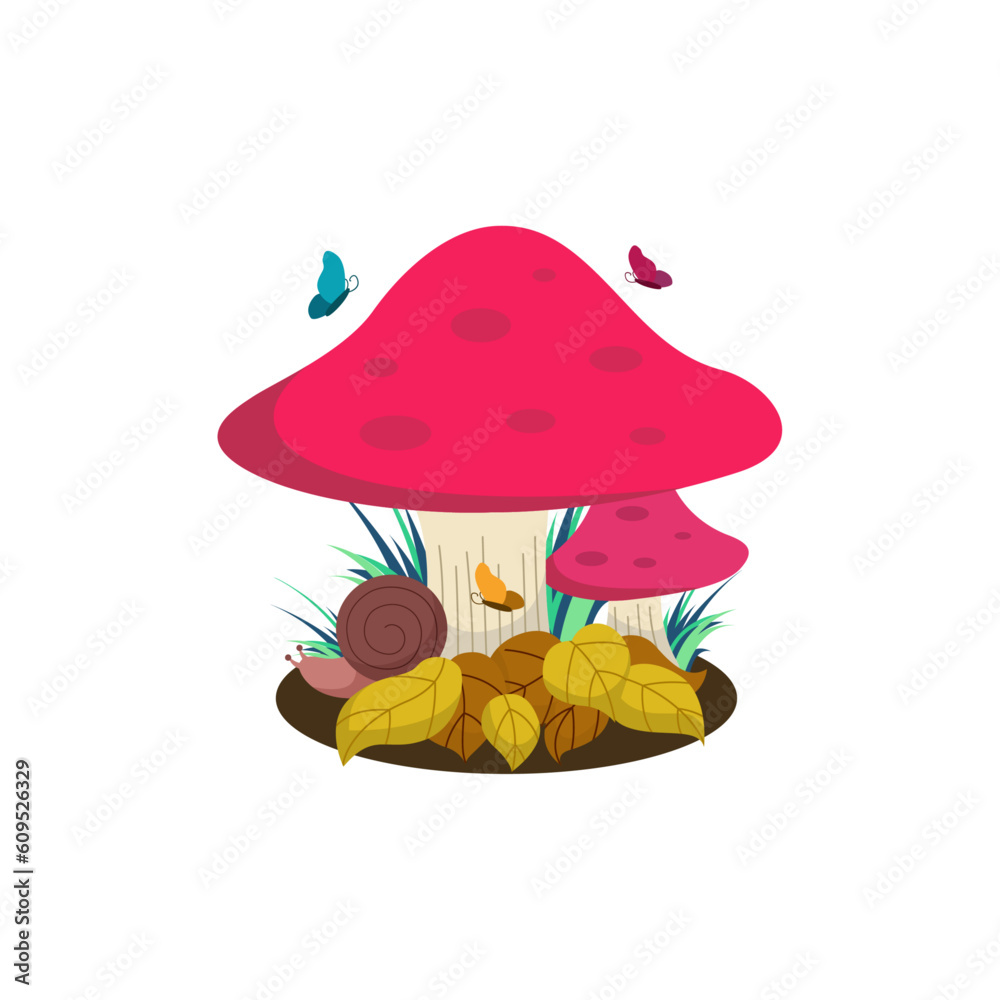 Mushroom Vector Flat Illustration. Vector Cartoon Design Element Mushroom Vector Flat Illustration. Vector Cartoon Design Element