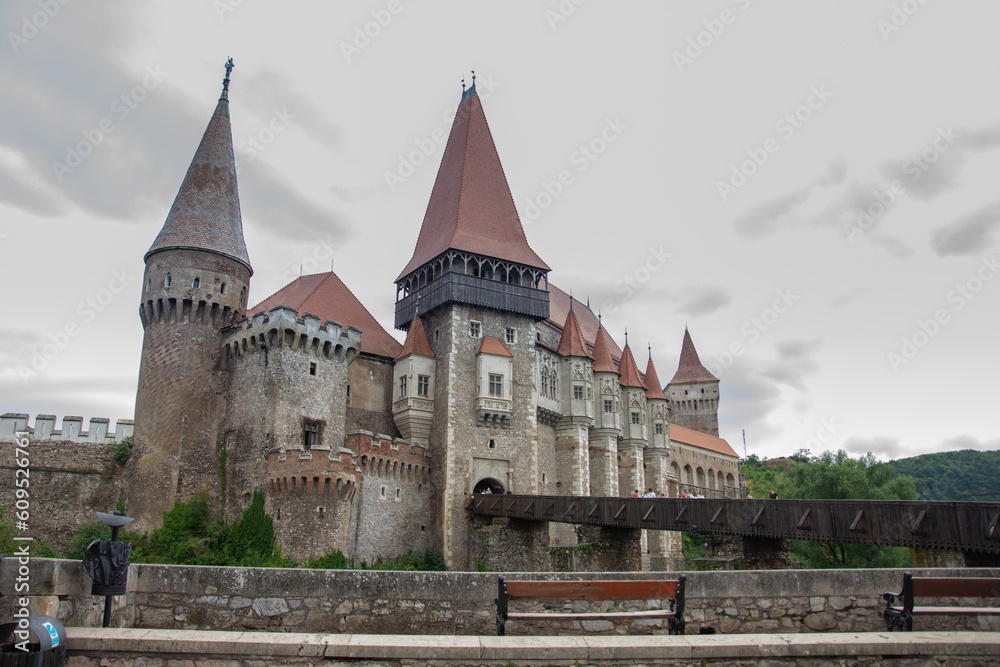 ROMANIA , Corvin Castle, Hunedoara, july 2021 Transylvania