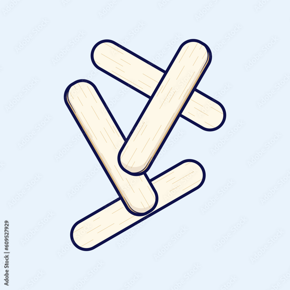 Wooden ice cream sticks vector illustration isolated Wooden ice cream sticks vector illustration isolated