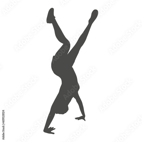 Young female workout. Sport girl doing fitness exercise. Young woman silhouette