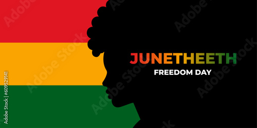 Juneteenth Freedom Day Abstract Vector Illustration banner, Juneteenth Freedom Day flag.