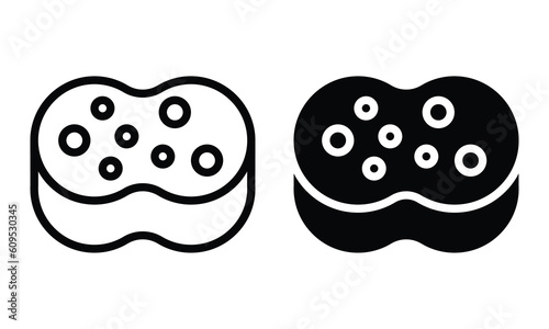 Sponge icon with outline and glyph style.