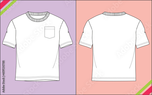 BOYS REGULAR SHORT SLEEVE TECHNICAL FASHION FLAT SKETCH