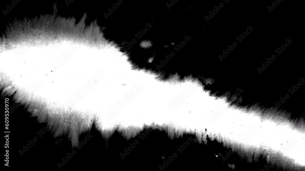 Black ink artistic flow splatter spots spills white paper beautiful reveal dripping streaks spread fluid ink alpha matte isolated watercolor ink drops transition	
