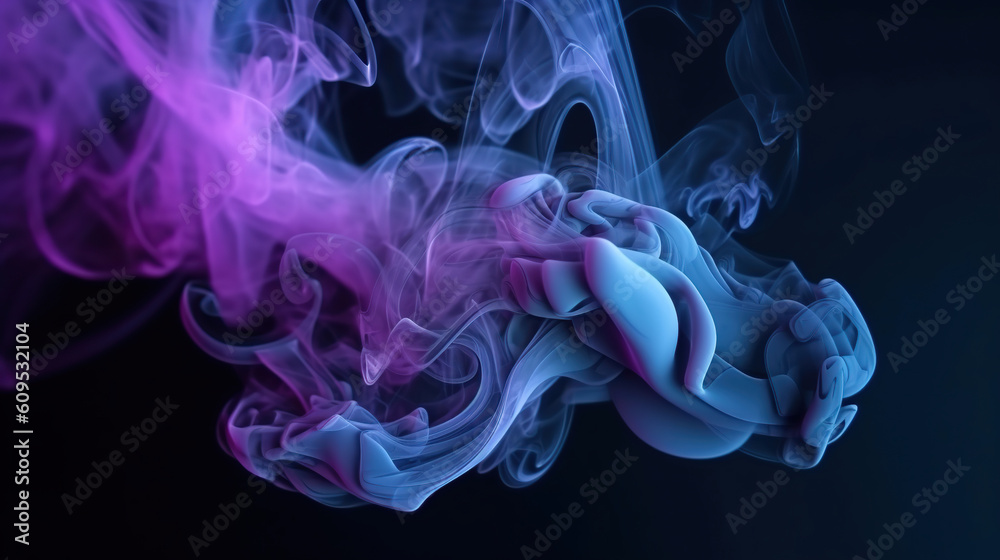 Smoke in pink and blue light, ai illustration Smoke in pink and blue light, ai illustration