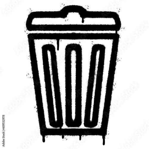 Spray Painted Graffiti trash can icon Sprayed isolated with a white background.