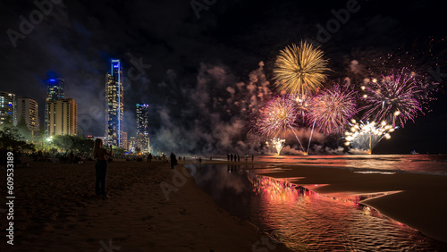 Gold Coast, Queensland, Australia - Seafire 2023 fireworks festival in Surfers Paradise photo