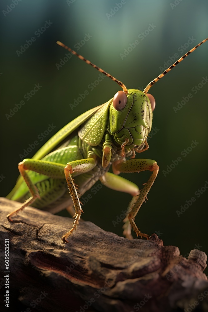 grasshopper on a branch create with generative AI grasshopper on a branch create with generative AI