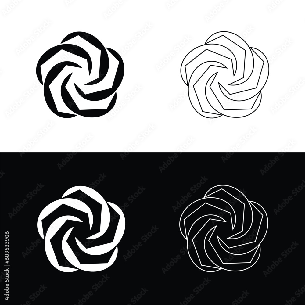 Circle line art vector logo template illustration Circle line art vector logo template illustration