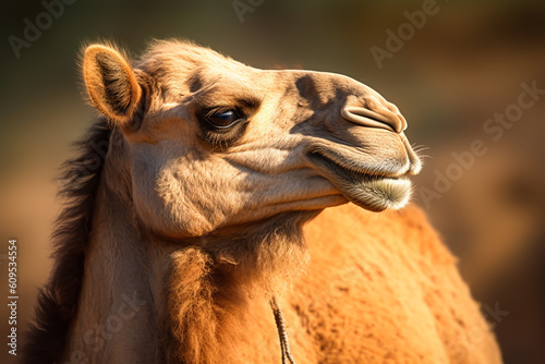 Camel in desert. Eid ul adha concept. Generative ai © 92ashrafsoomro